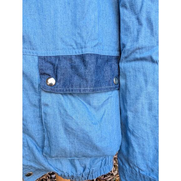 Back To The Future Shirt Mens L Blue Denim Snap Front Marty McFly Chambray - Picture 6 of 10